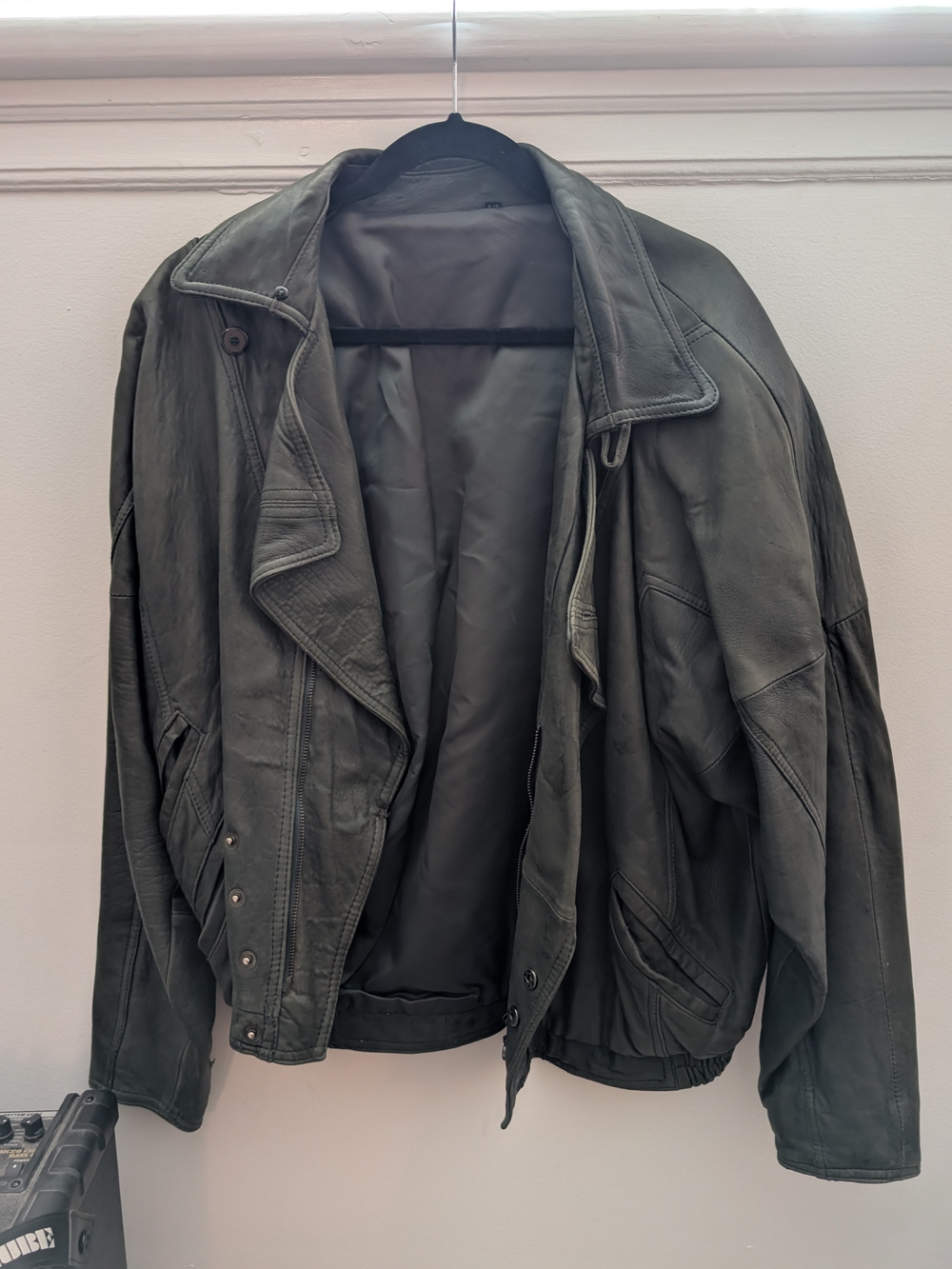 Men's Black Leather Jacket - Classic Biker Style
